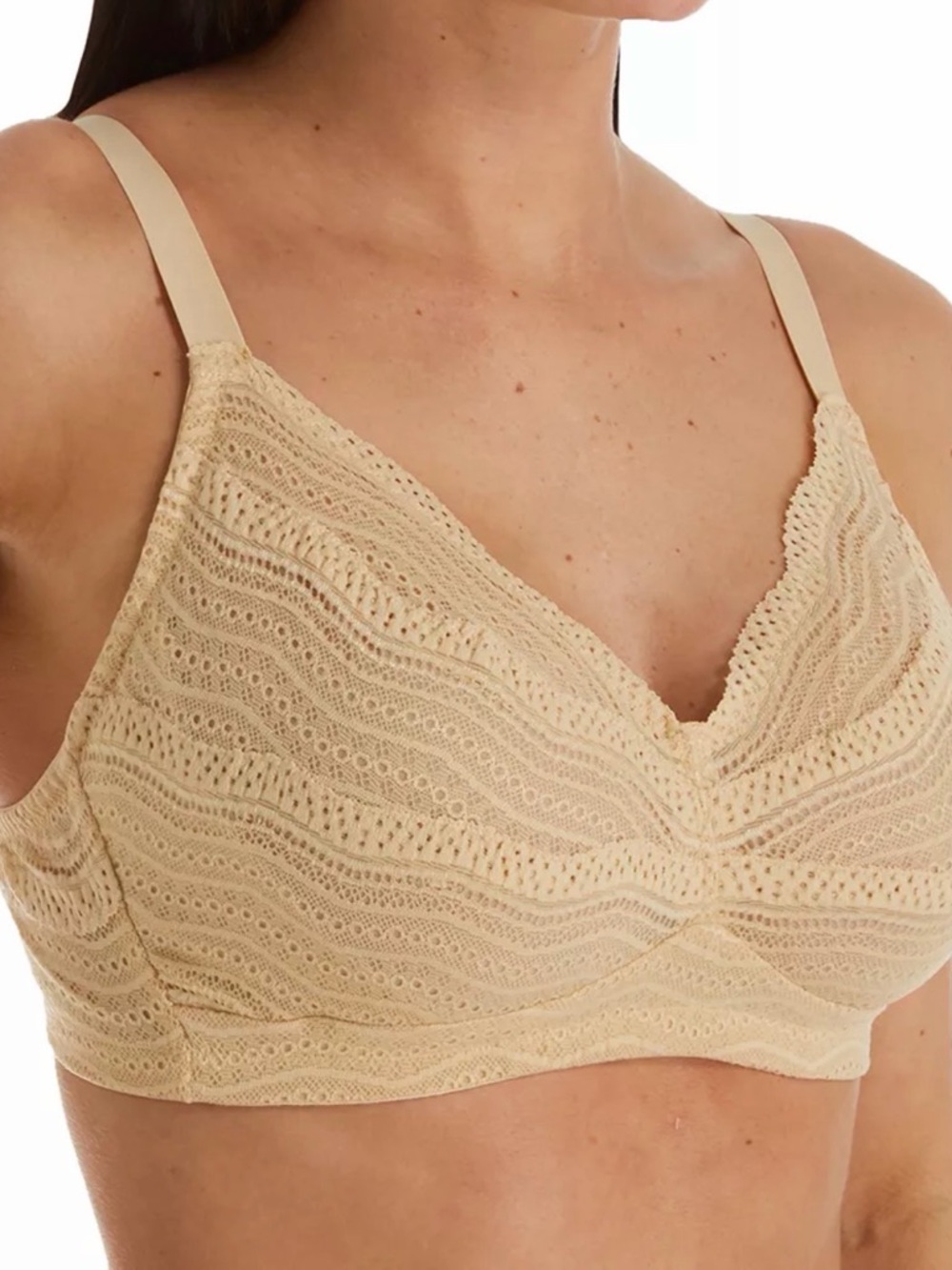 Cosabella dolce curvy bralette Lace Wireless Bra in Light Beige